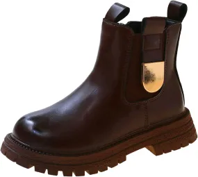 Autumn And Winter Children Boots Girls Ankle Boots Thick Bottom Non Slip Upper Side Zipper Solid Boots for