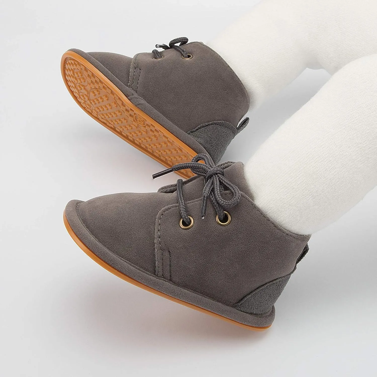 Baby Boys Girls Booties Fleece Anti-Slip Soft Sole Boots Toddler First Walker Warm Shoes