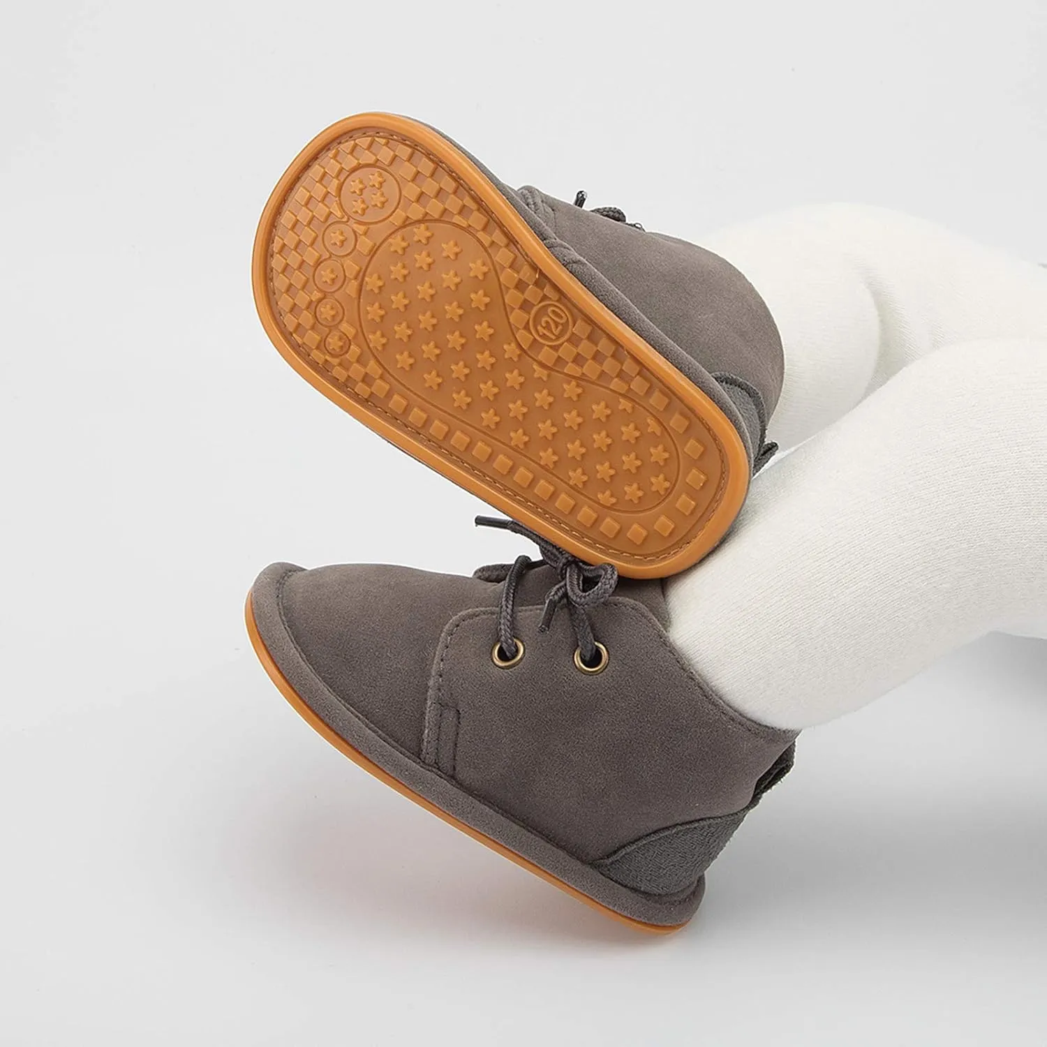 Baby Boys Girls Booties Fleece Anti-Slip Soft Sole Boots Toddler First Walker Warm Shoes