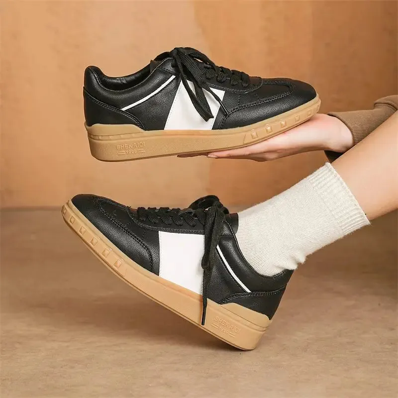 binfenxie  -  2024 New Genuine Leather Shoes Women Sneakers Lace Up Small White Shoes Comfortable Ladies Casual Shoes Size 34-40
