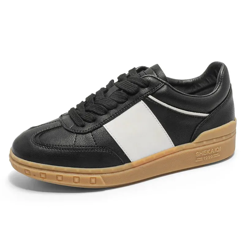 binfenxie  -  2024 New Genuine Leather Shoes Women Sneakers Lace Up Small White Shoes Comfortable Ladies Casual Shoes Size 34-40
