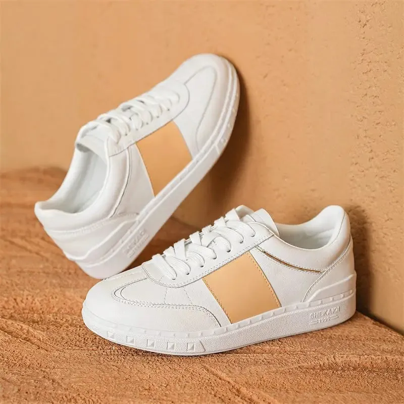 binfenxie  -  2024 New Genuine Leather Shoes Women Sneakers Lace Up Small White Shoes Comfortable Ladies Casual Shoes Size 34-40