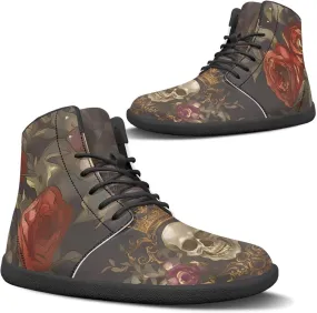 Binienty Men Women High Top Barefoot Shoes Lace Up PU Leather Sneaker Anti Slip