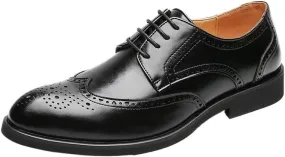Business Dress Men Shoes, Luxury Mens Dress Shoes, Patent Leather Print Oxford Shoes for Men, All-Match Lace-up Leather Shoes