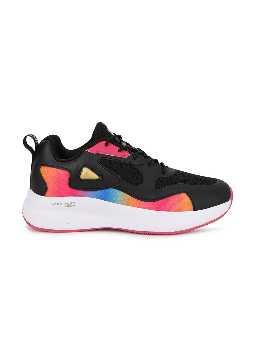 Campus Women Black & Pink Running Shoes