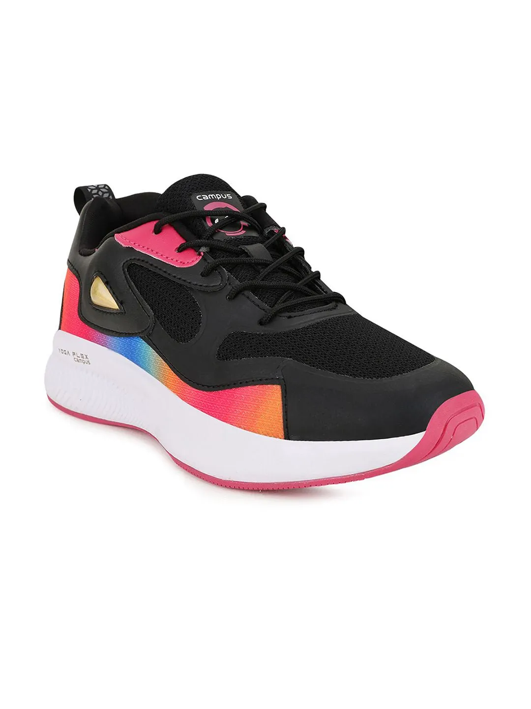 Campus Women Black & Pink Running Shoes