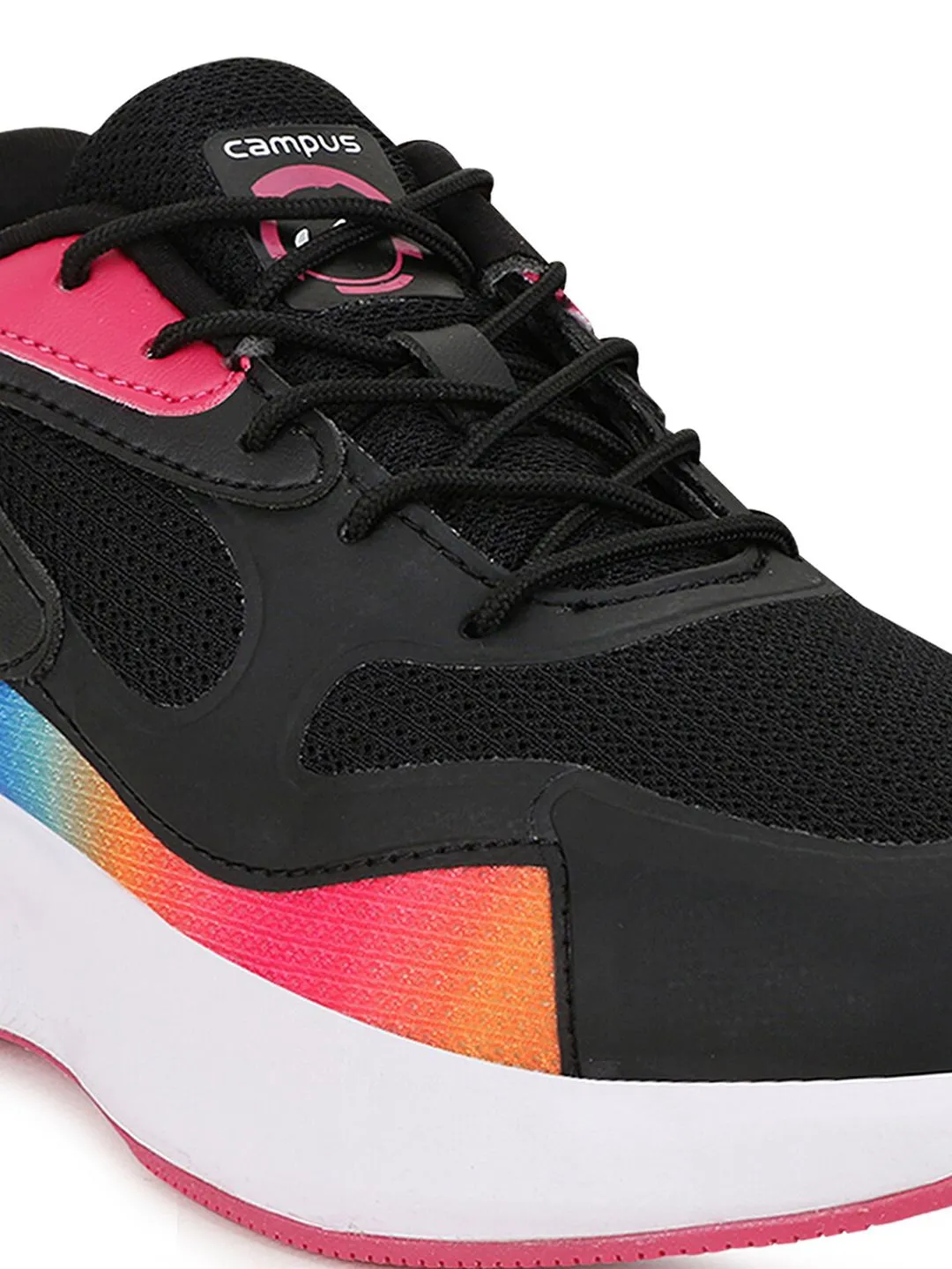 Campus Women Black & Pink Running Shoes