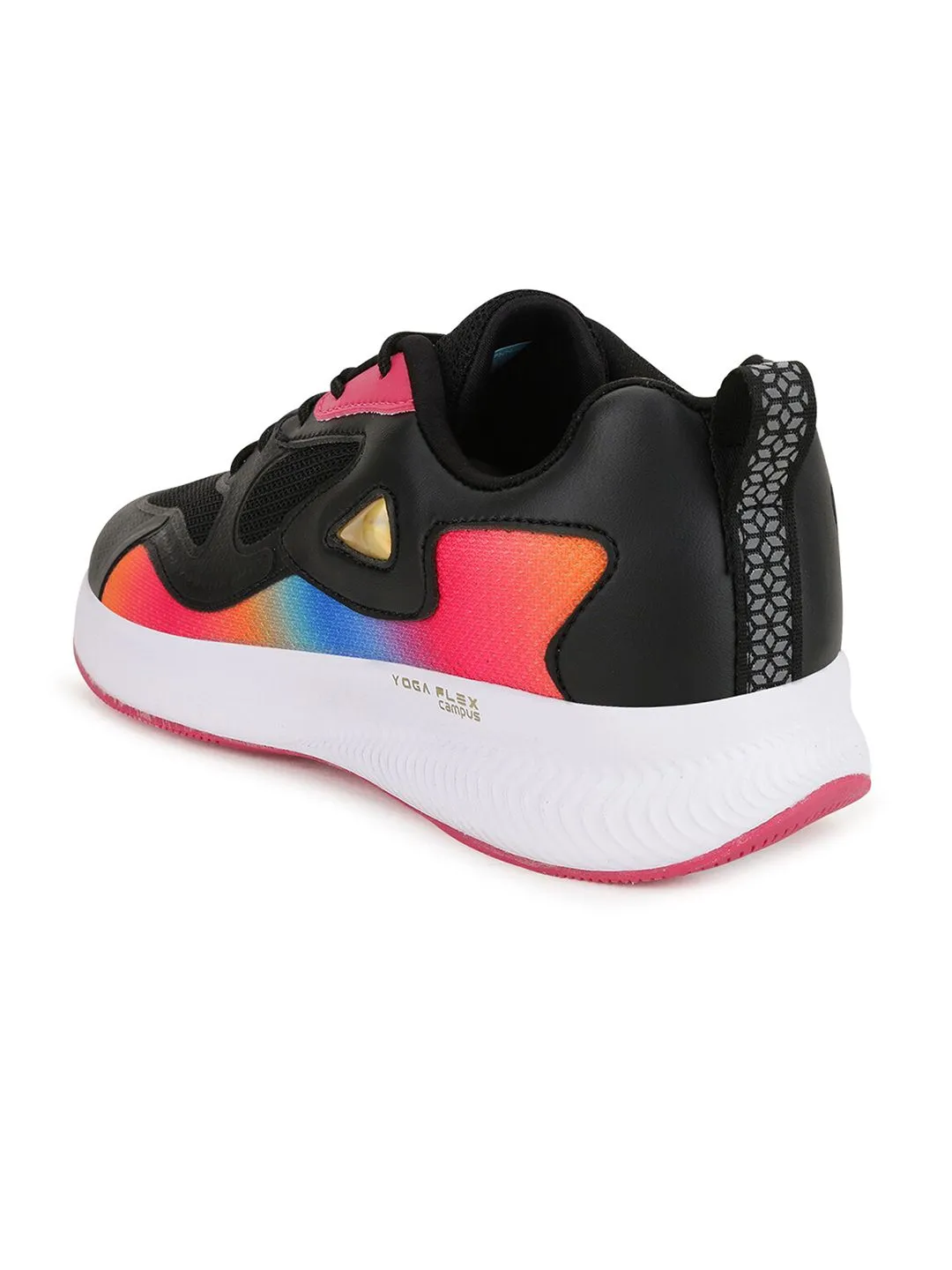 Campus Women Black & Pink Running Shoes