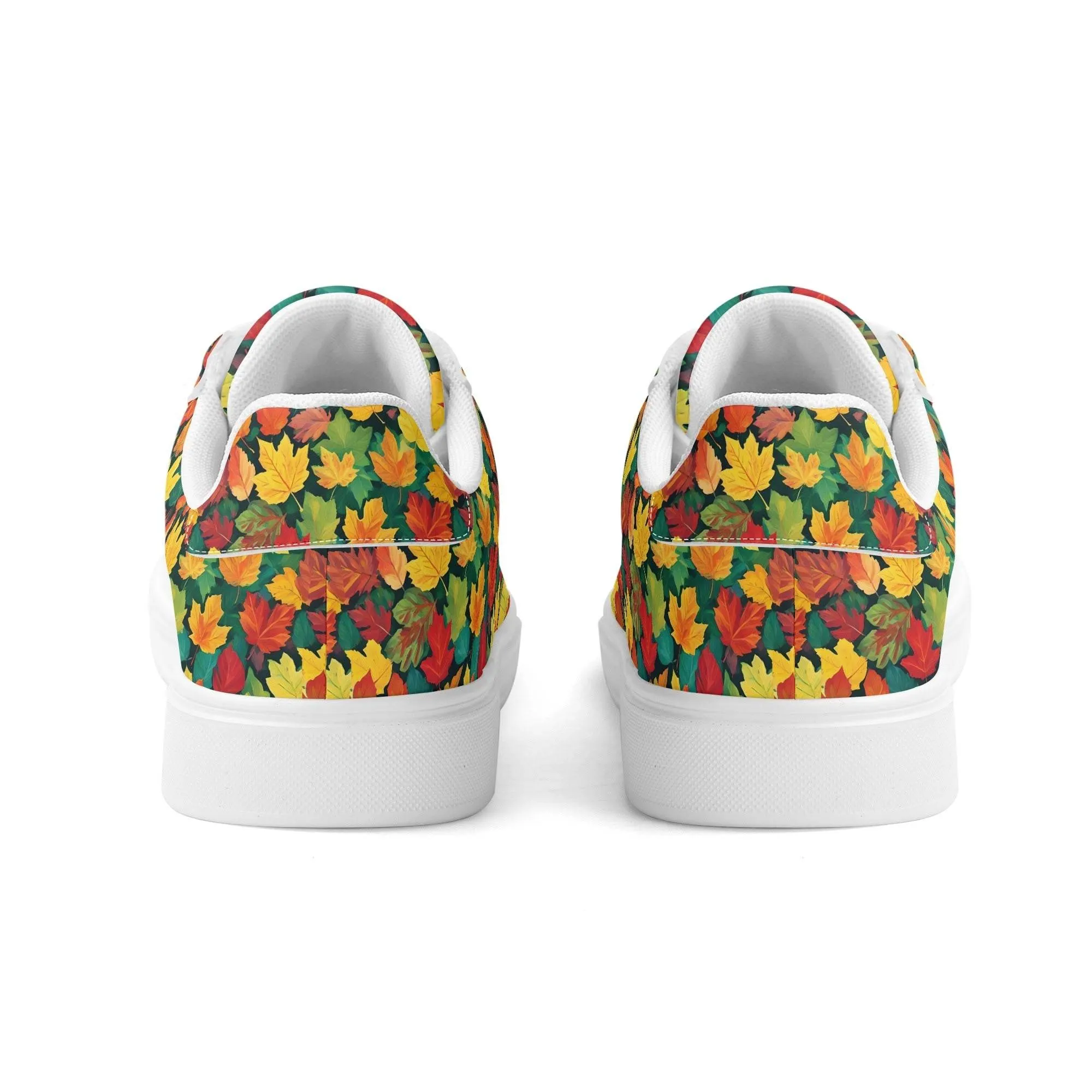 Colorful Leaves Adult Lightweight Brand Low Top Leather Shoes