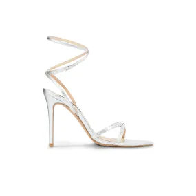 Deni Sandal Silver Metallic Leather