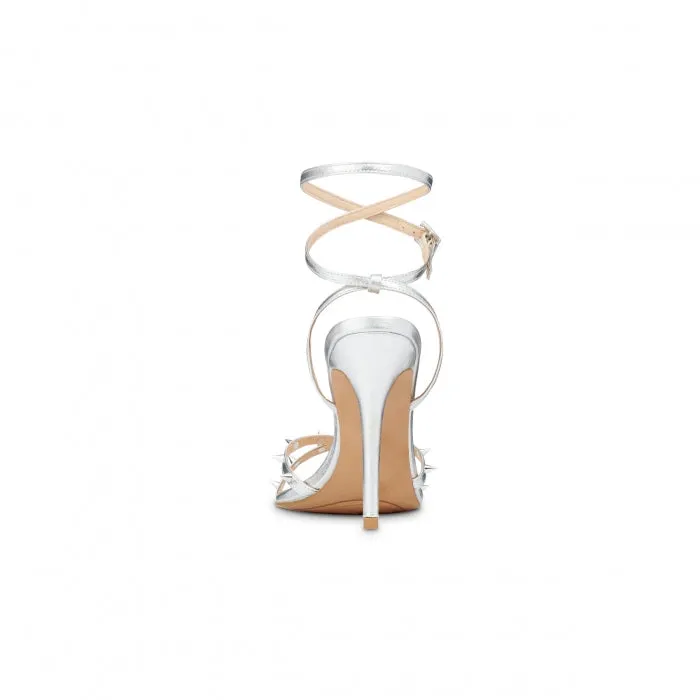 Deni Sandal Silver Metallic Leather