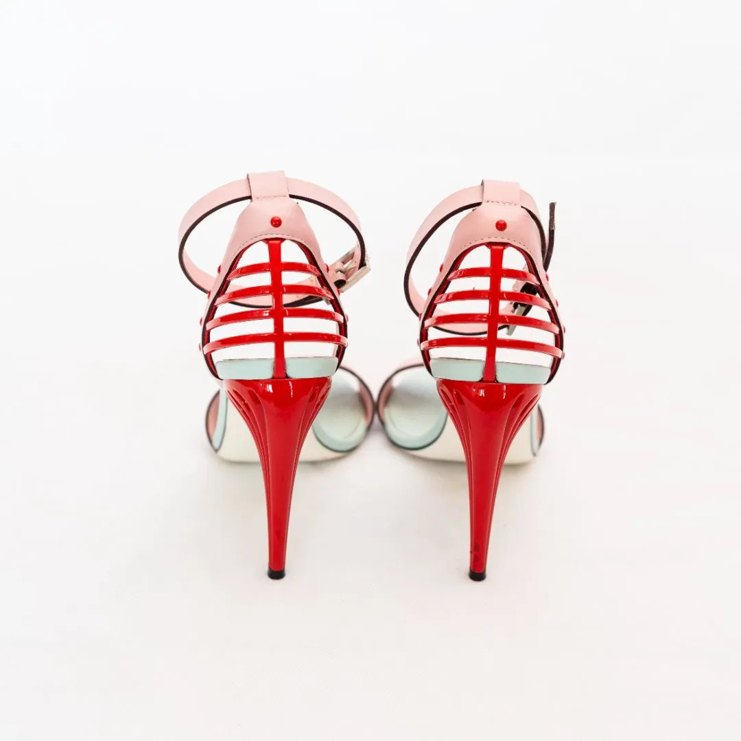 Fendi Multicolor Strappy Sandal Heels, 36