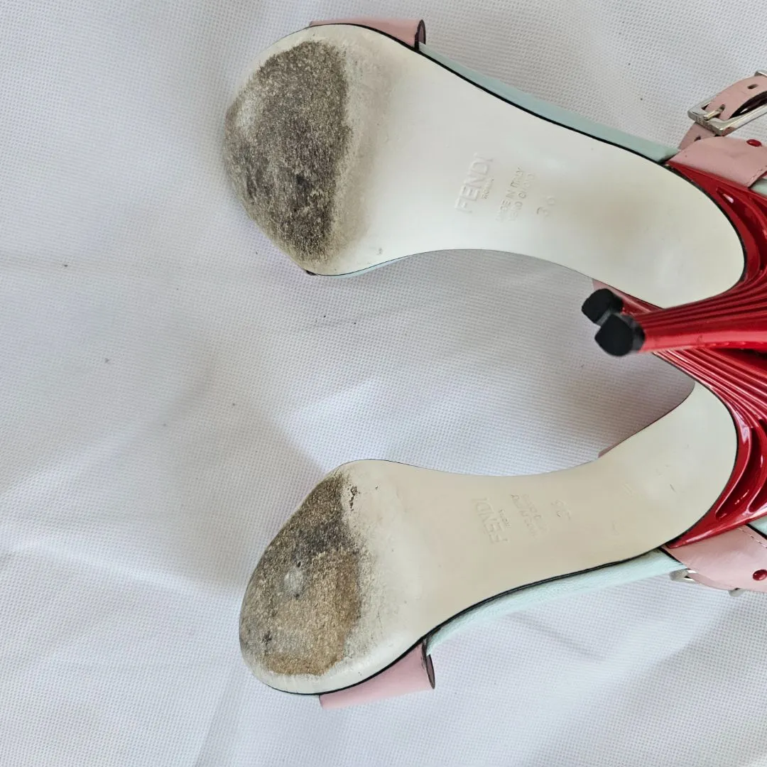 Fendi Multicolor Strappy Sandal Heels, 36