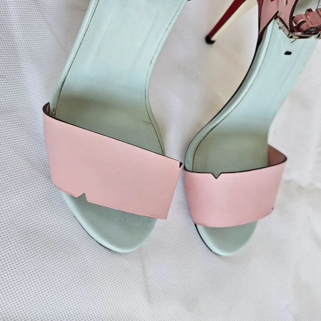 Fendi Multicolor Strappy Sandal Heels, 36