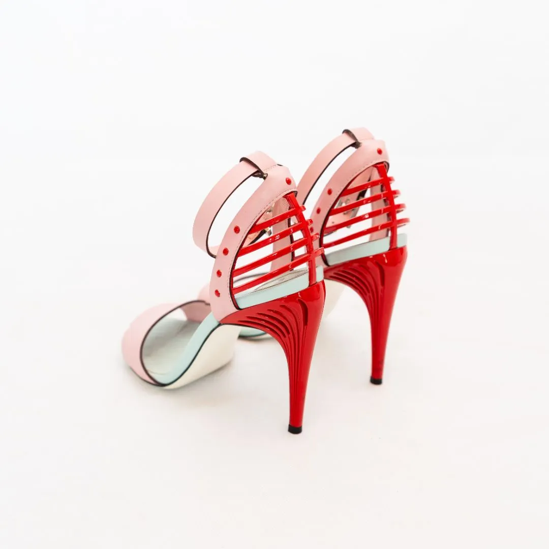 Fendi Multicolor Strappy Sandal Heels, 36