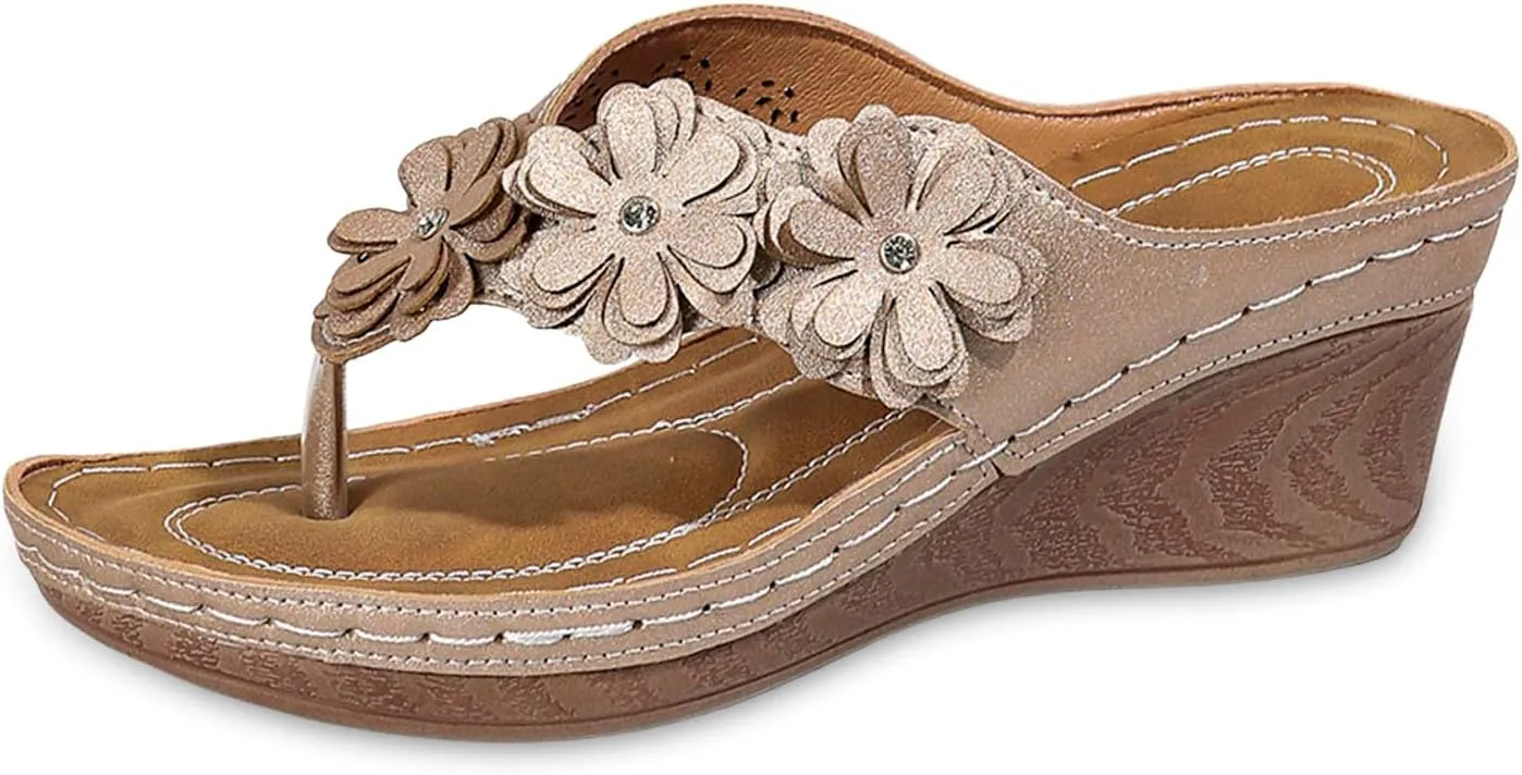 Flip Flops for Women Orthopedic Wedge Sandals Summer Dressy Flat Sandals Casual Open Toe Flip Flops Sandal