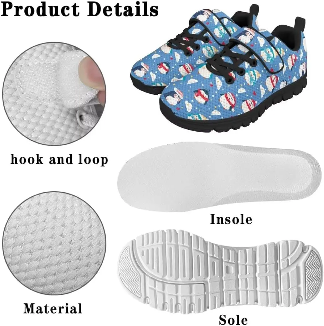 Girls Boys Hook & Loop Closure Sneakers Unisex Child Kids Anti-Slip Lightweight Shoes