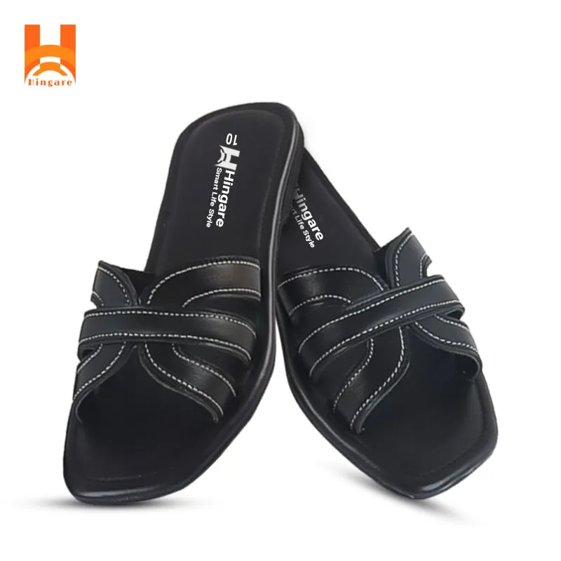 Hingare Genuine Leather Flats Women Sandal Cross Strap Ladies Shoes