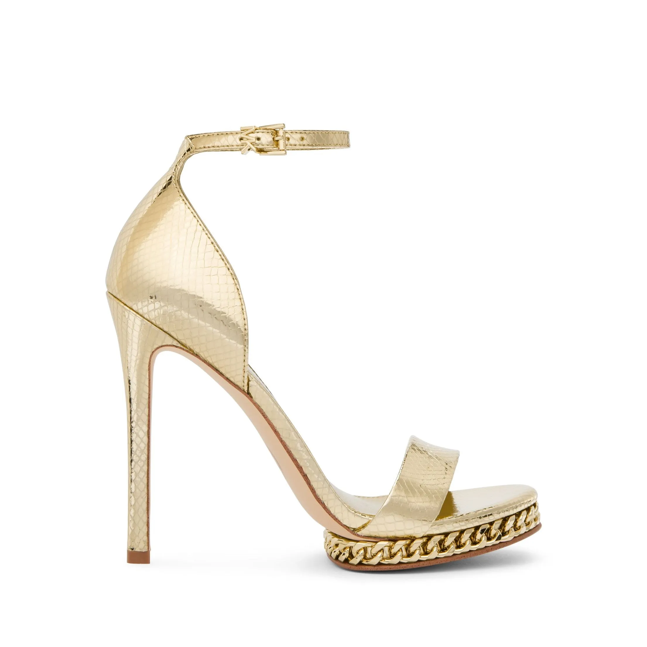 Jordyn Embellished Metallic Snake Embossed Leather Platform Sandal