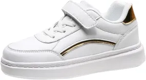 Kids Sneakers Boys and Girls Spring Summer Autumn and Winter Leather Leather Adjustable Shoelaces Slip on Tennis Shoes