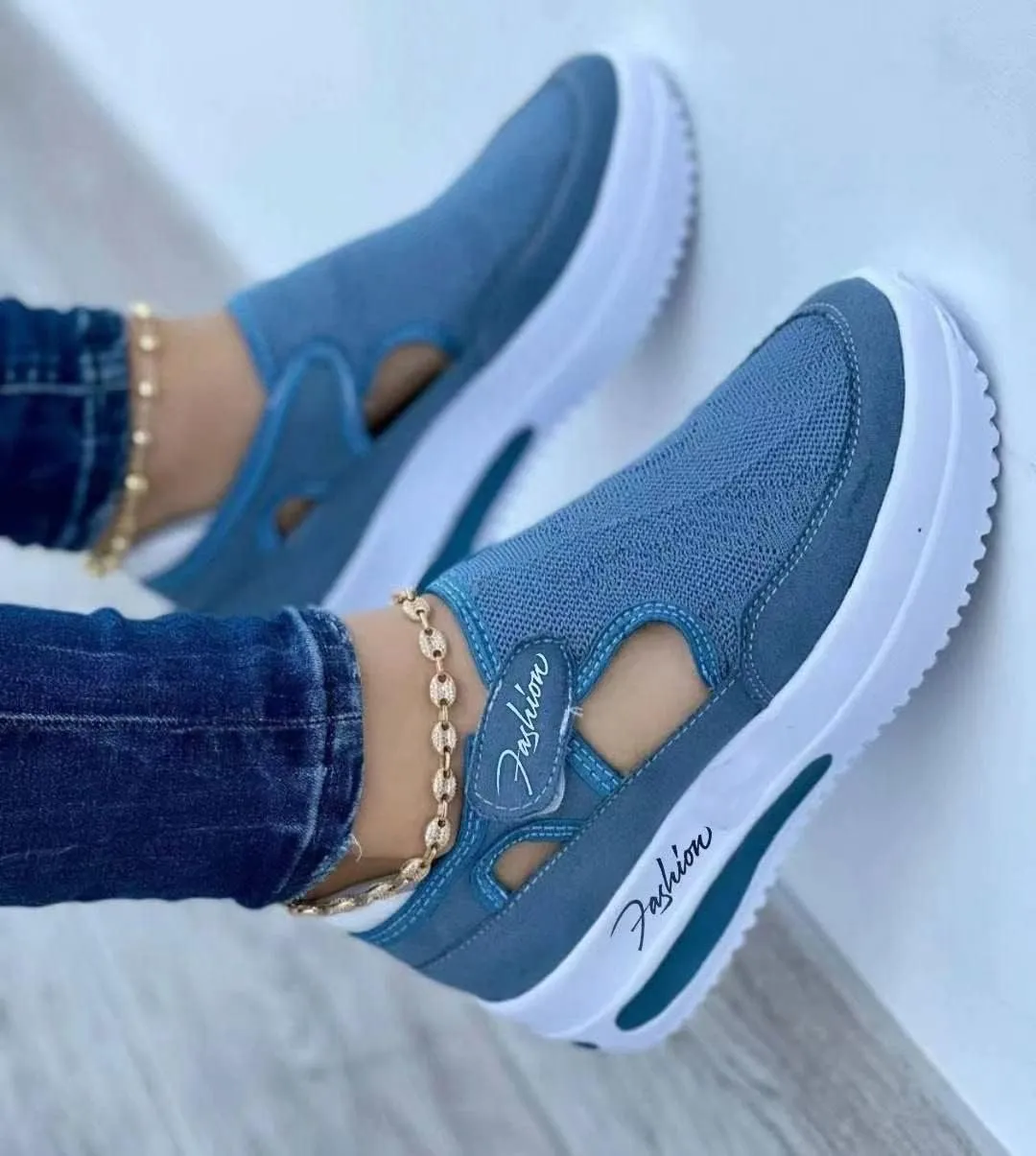 Ladmiple Sneakers For Women Comfortable Shoes Slip On Casual Platform Walking Shoes Dressy Summer Fashion Flats Loafers