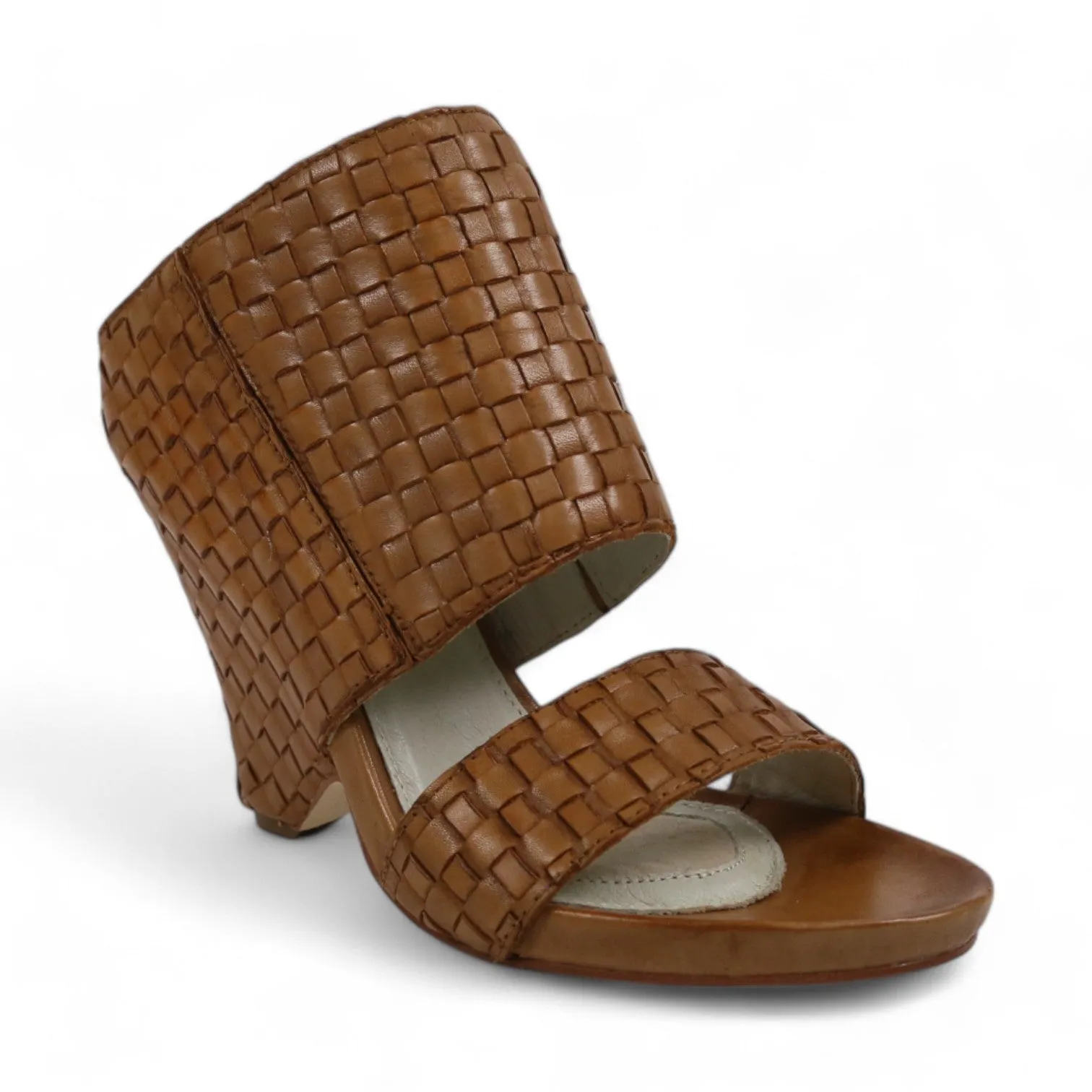 Mea Shadow Regina Women's Shoes Tan Woven Leather Sandals (MS104)