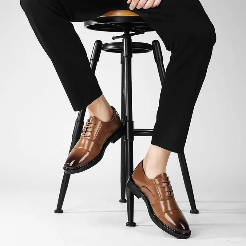 Men's Classic Dress Shoes, Oxfords Patent Leather Shoes for Men Lace Up Formal Leather Wedding Party Shoes