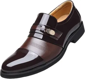 Men's Dress Shoes Faux Patent Leather Oxford Dress Shoes Men's Oxfords Shoes,Fashion Lace Up Leather Low Heels Dress Shoes, Business Formal Shoes
