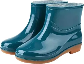 Men's Mid Calf Rain Boots Duable Deck Boots Non Slip Outdoor Rubber Rain Shoes Men Waterproof Garden Shoes High-Performance Farming Shoe Comfortable Insole Mud Working Shoe