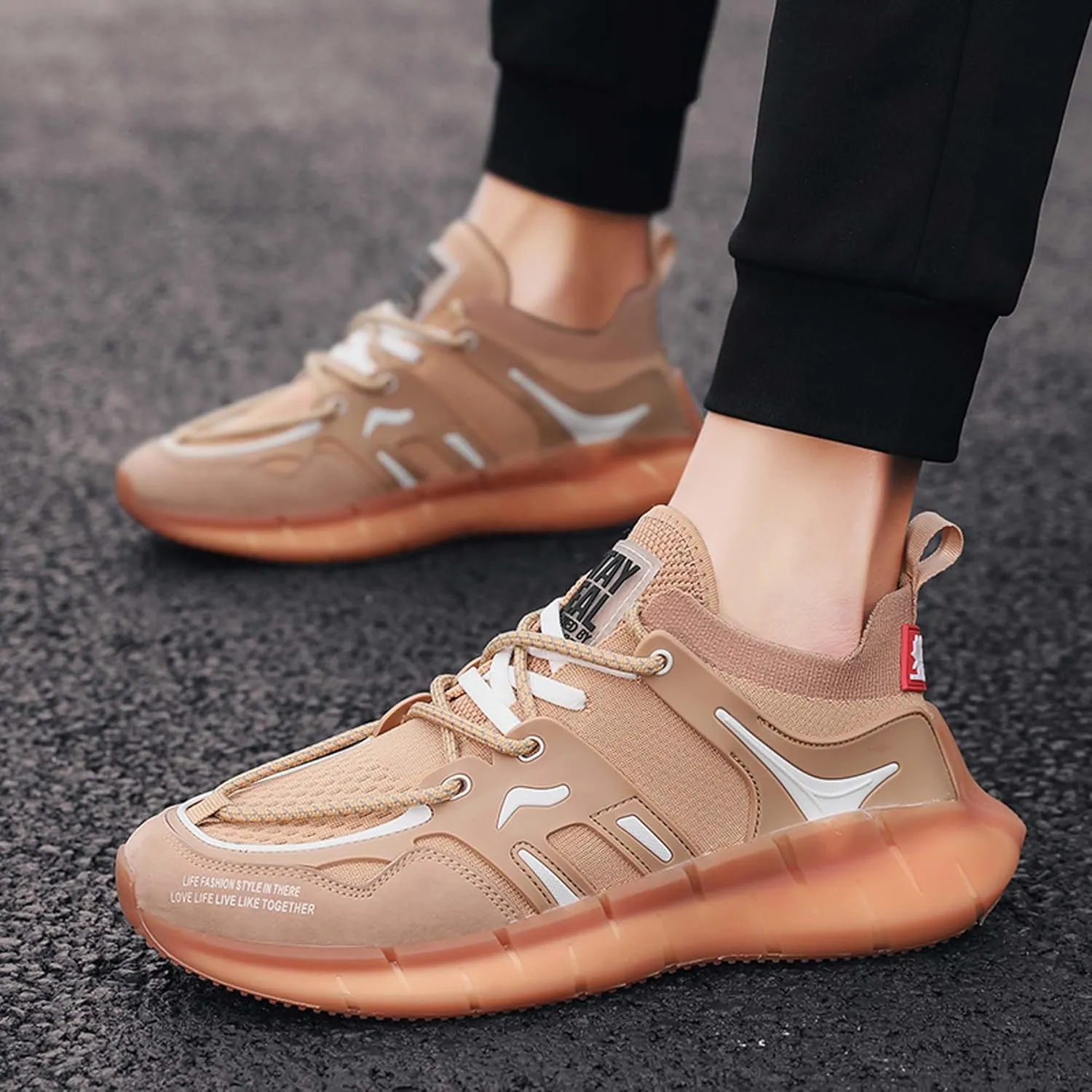 Men's Running Shoes Tennis Sneakers Breathable Lightweight Sports Walking Shoes Non-Slip Comfortable Gym Sports Jogging Shoes Outdoor Fashion Casual Shoes