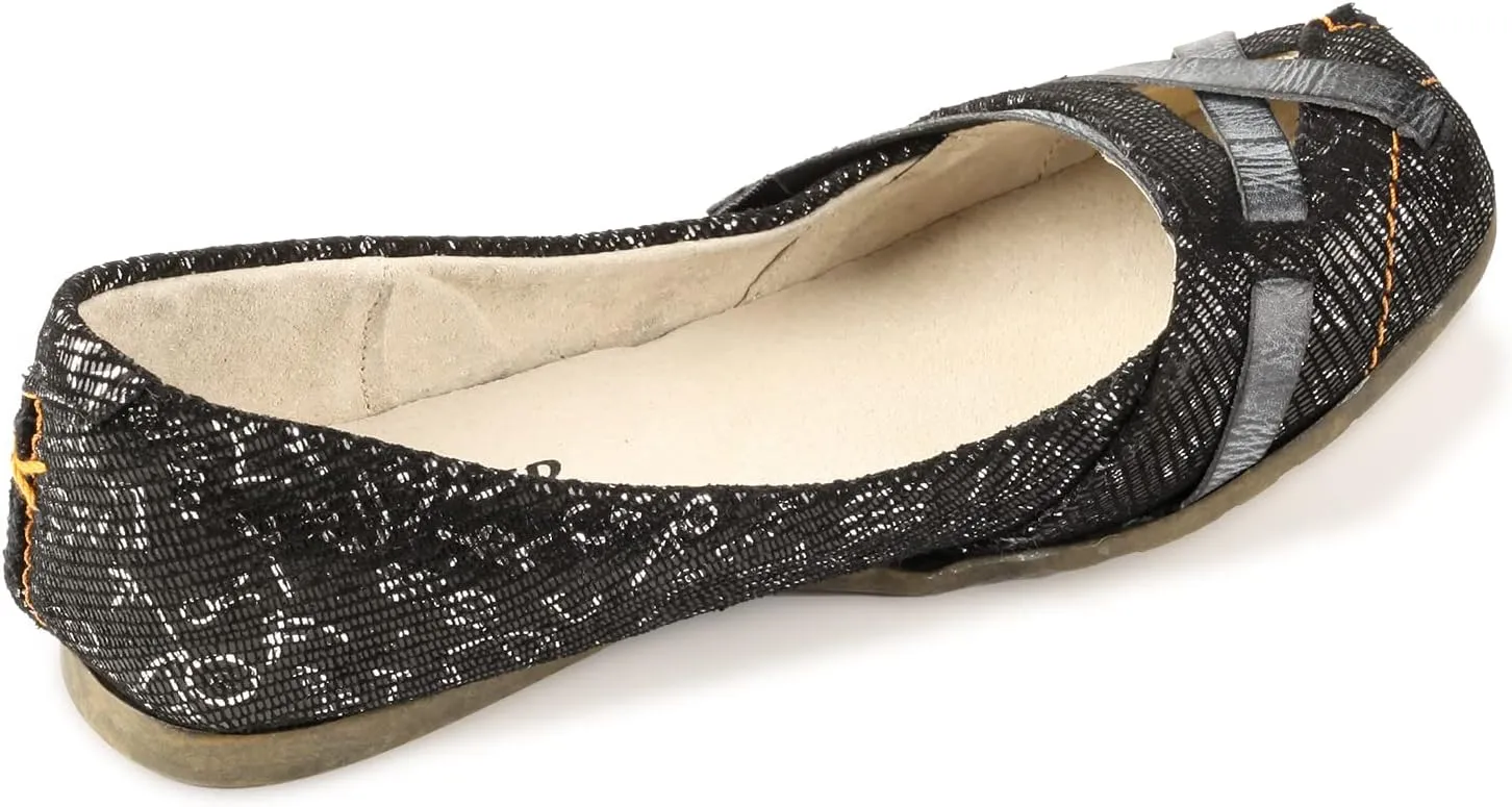 Metallic Abstract Leather Flat Women Shoes