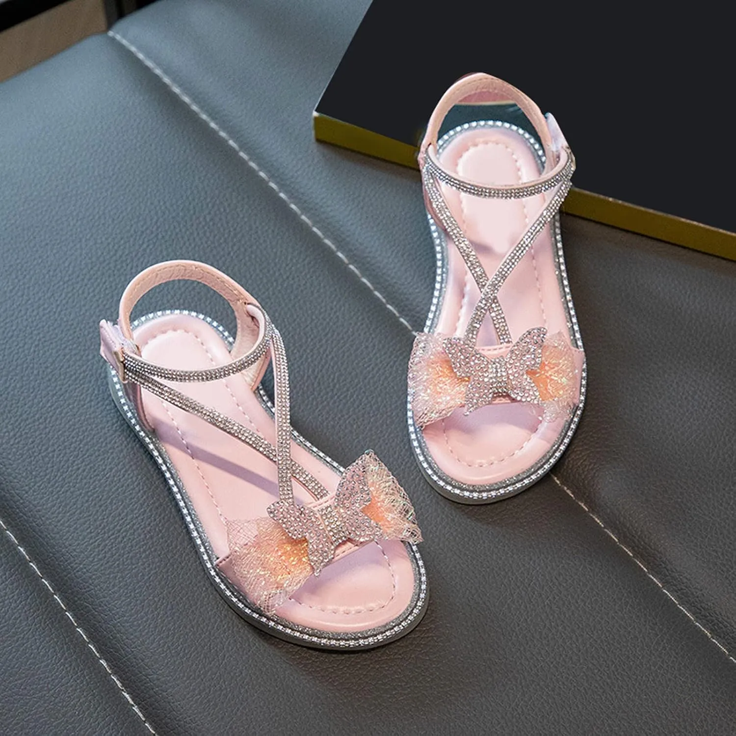 Sandals Kids Girls Summer Girls' Sandals Korean Edition Little Girls' Pearl Open Toe Shoes Kids Pool Sandals