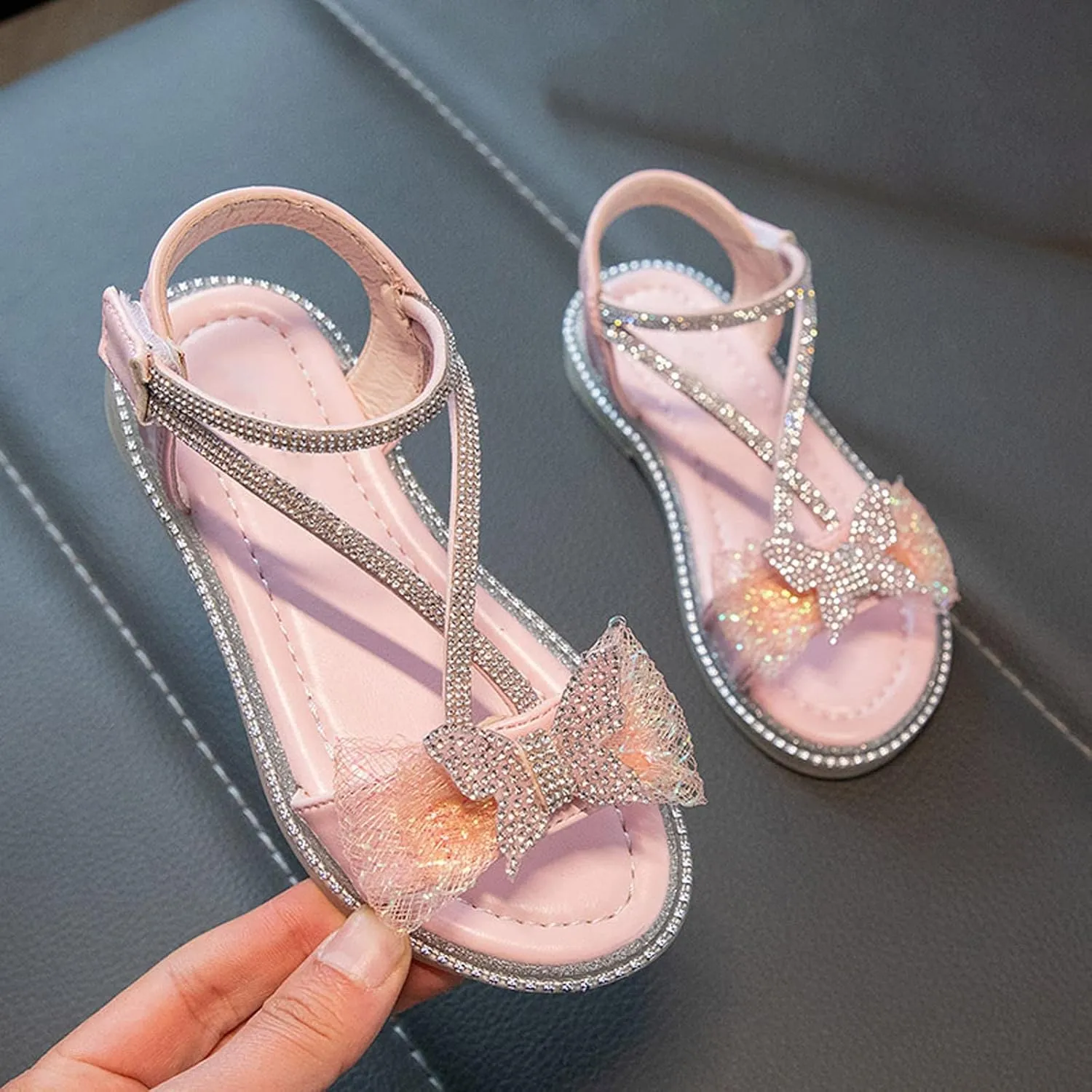 Sandals Kids Girls Summer Girls' Sandals Korean Edition Little Girls' Pearl Open Toe Shoes Kids Pool Sandals