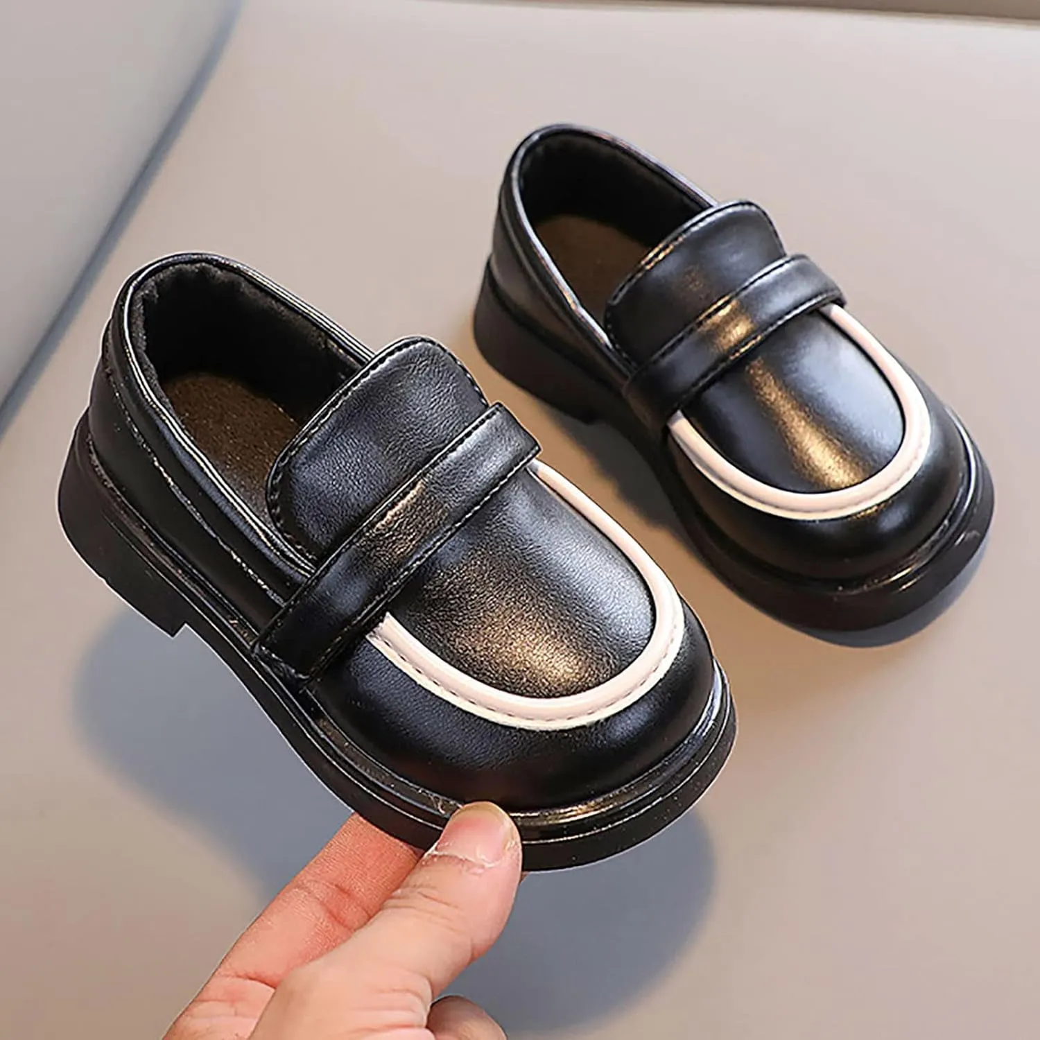 Toddler Boys Girls Dress Shoes PU Leather Wedding School Loafer Boys Dress Shoes Children Leather Shoes Quilted