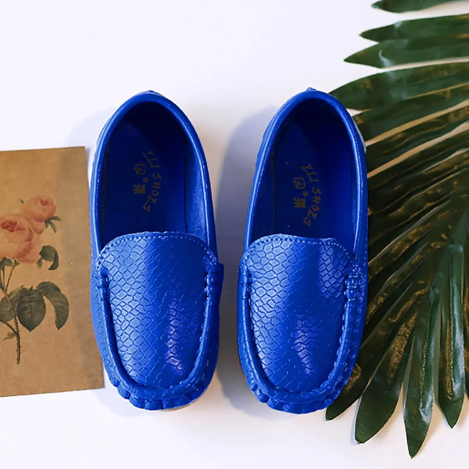 Toddler Boys Girls Loafer Shoes Soft Synthetic Leather Slip On 𝗠occasin Flat Boat Dress Shoes for Kids