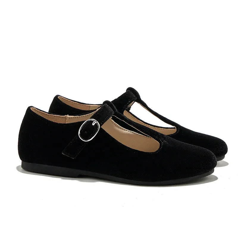 Velvet Buckle Shoes