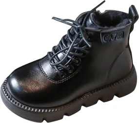 Warm Boots for Baby Fashion Spring Autumn Children Boots Boys And Girls Ankle Boots Thick Bottom (Black, 10.5 Toddler)