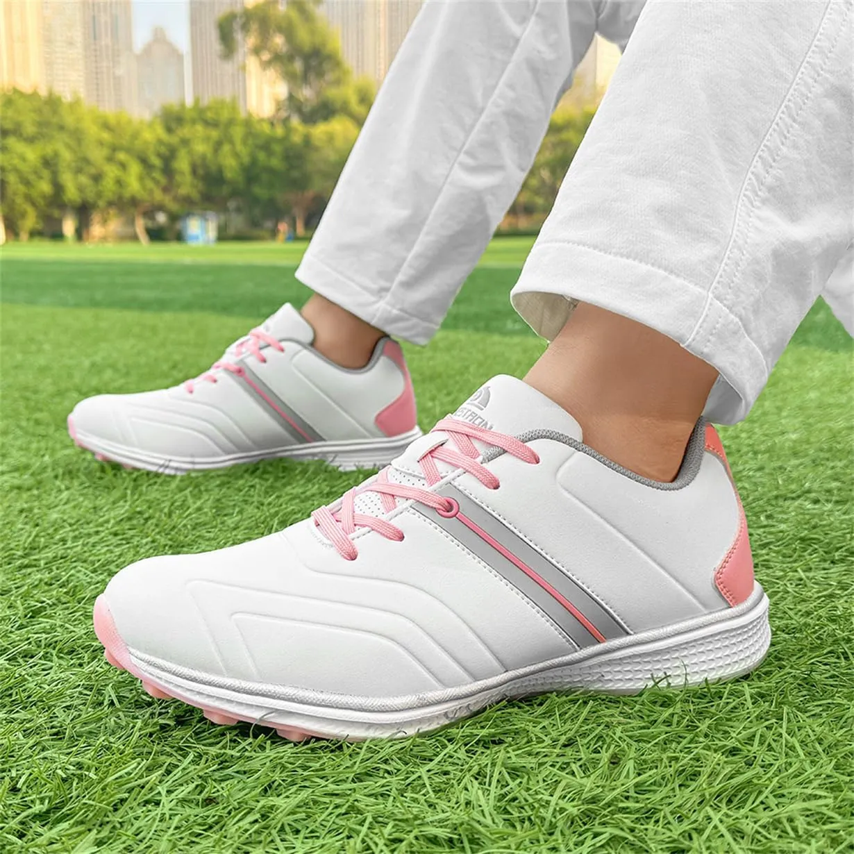 Waterproof Golf Shoes Female Spikeless Golf Sneakers Lightweight Anti Slip Walking Footwears