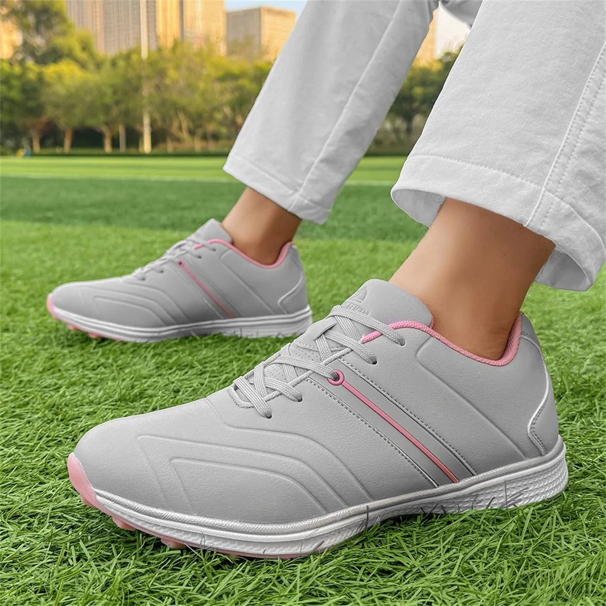 Waterproof Golf Shoes Female Spikeless Golf Sneakers Lightweight Anti Slip Walking Footwears