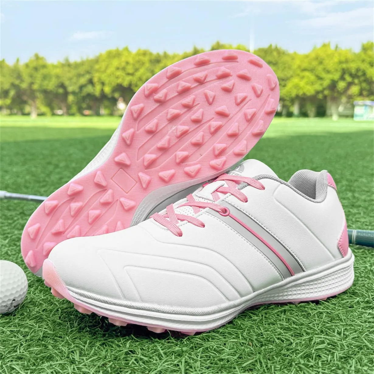 Waterproof Golf Shoes Female Spikeless Golf Sneakers Lightweight Anti Slip Walking Footwears