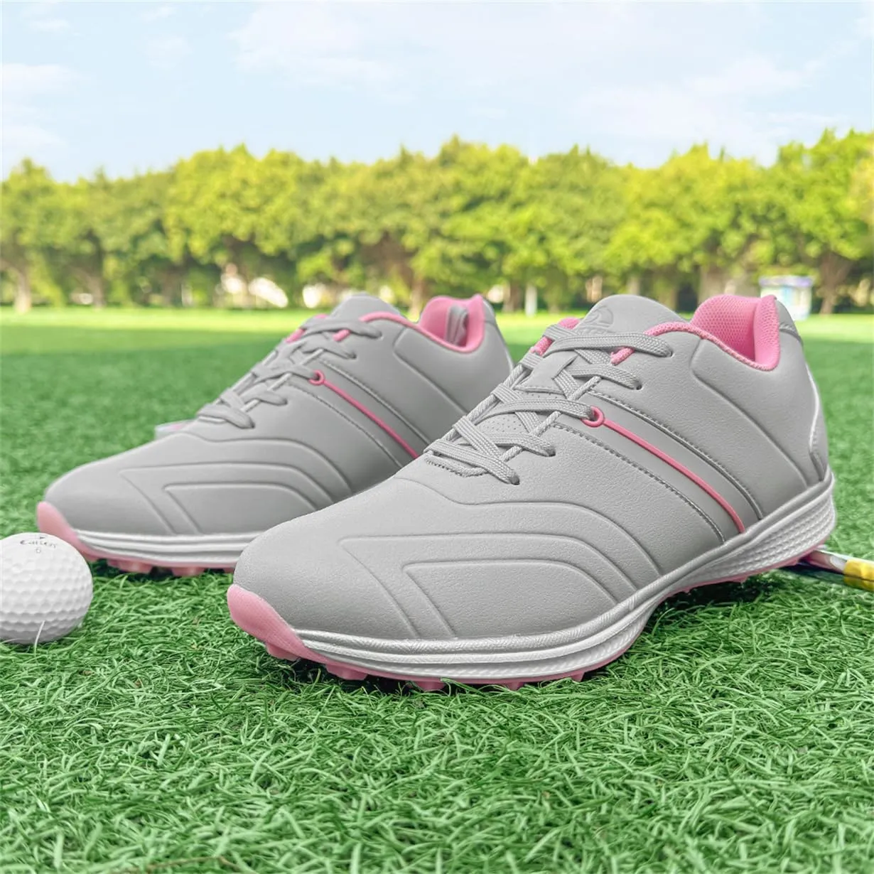 Waterproof Golf Shoes Female Spikeless Golf Sneakers Lightweight Anti Slip Walking Footwears