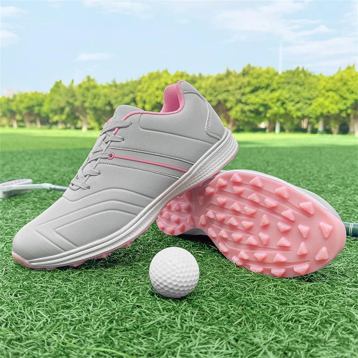 Waterproof Golf Shoes Female Spikeless Golf Sneakers Lightweight Anti Slip Walking Footwears
