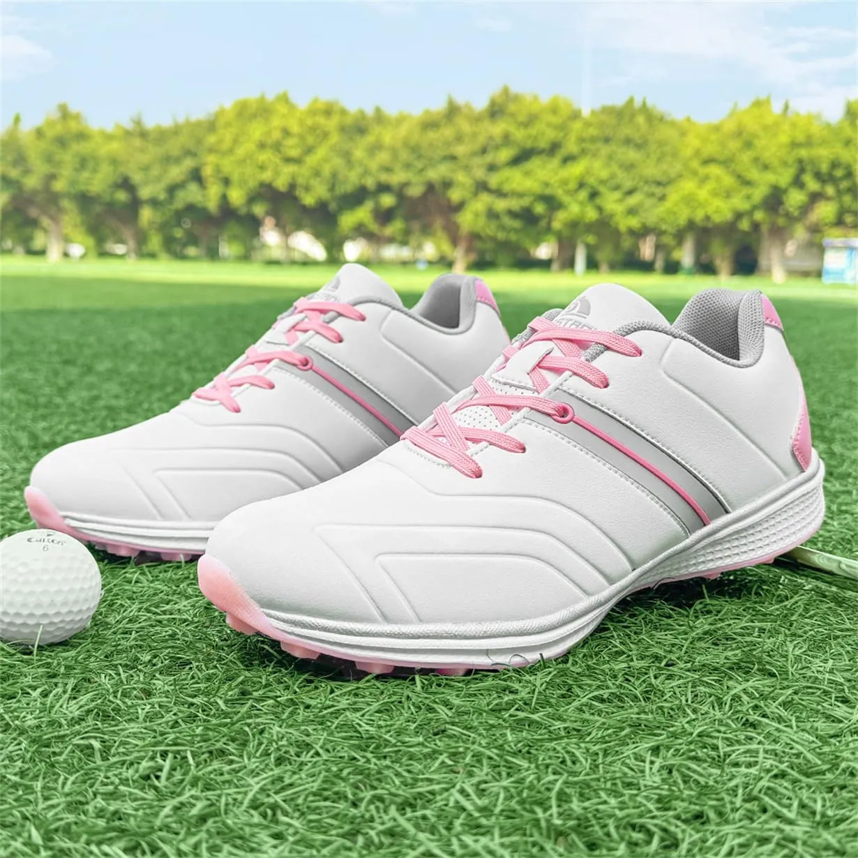 Waterproof Golf Shoes Female Spikeless Golf Sneakers Lightweight Anti Slip Walking Footwears