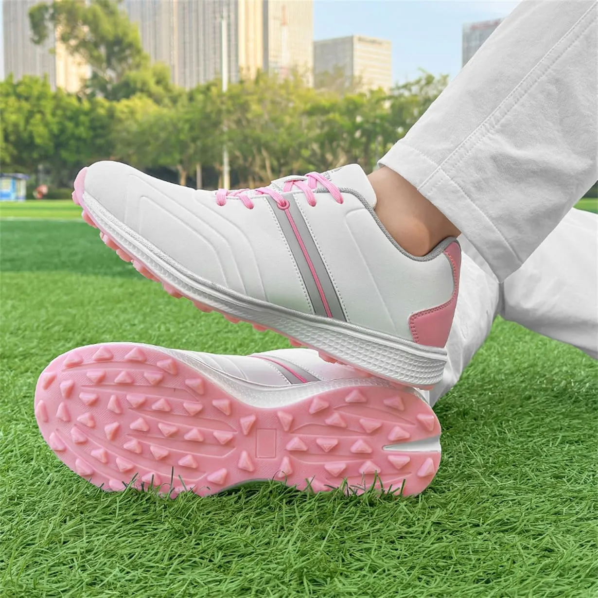 Waterproof Golf Shoes Female Spikeless Golf Sneakers Lightweight Anti Slip Walking Footwears