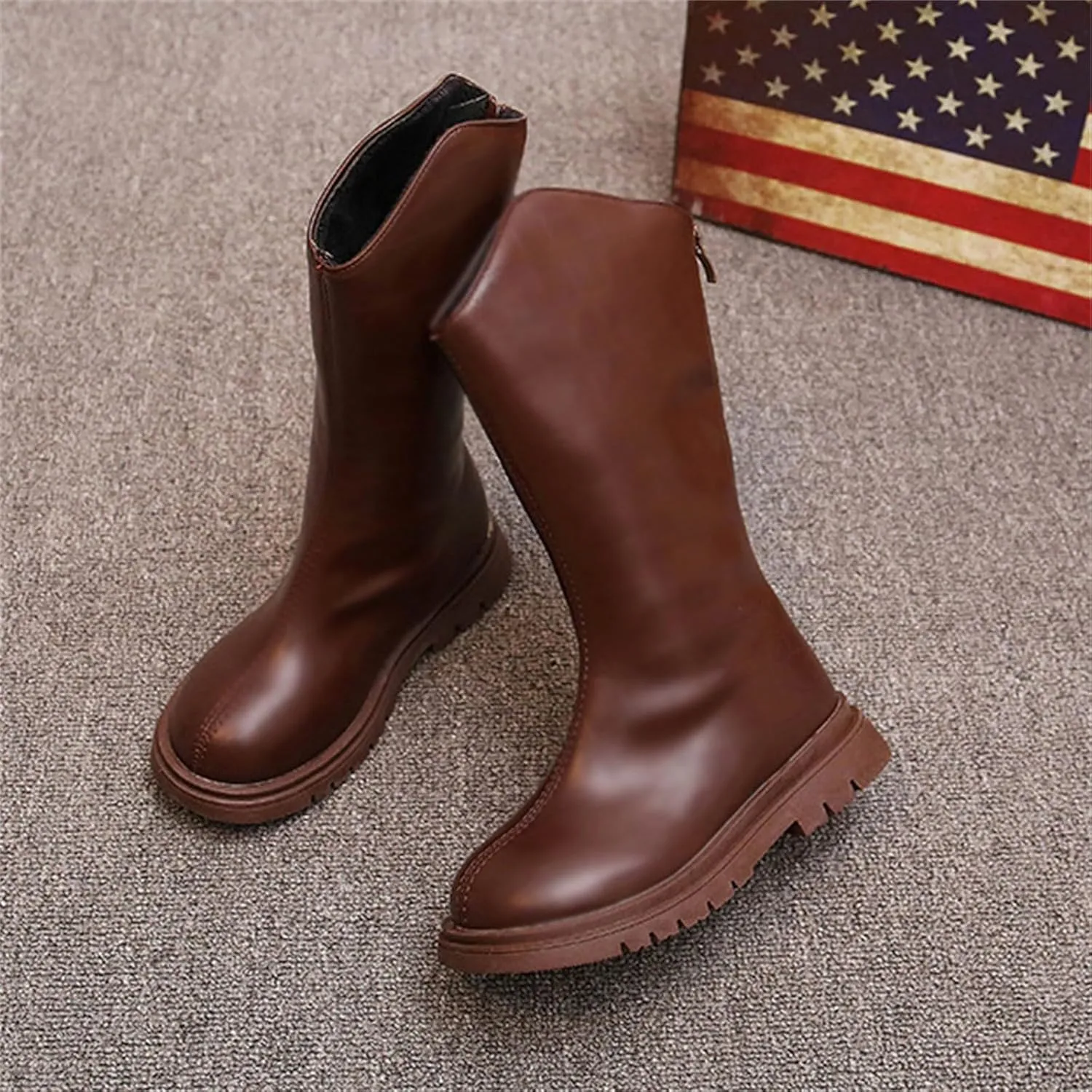 Winter Girls' Ankle Boots Mid Leg Solid Color Zipper Classic Everything For 3 To 12 Years Girls Leopard Shoes