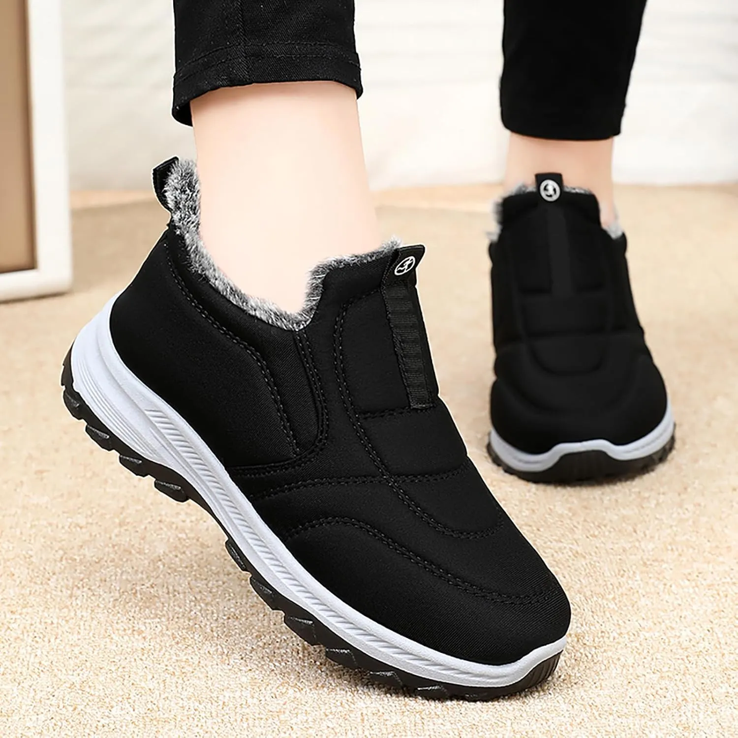 Women Winter Snow Boots Comfortable Warm Fu Lined Slip on Ankle Boots Lightweight aterproof Outdoor Booties
