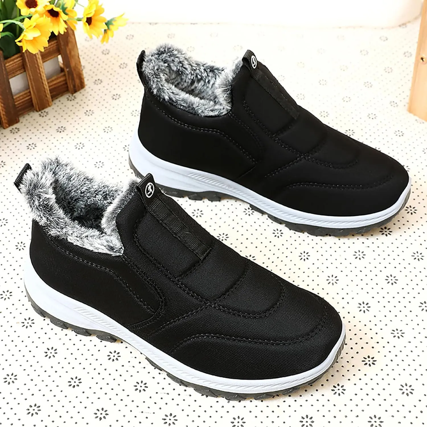 Women Winter Snow Boots Comfortable Warm Fu Lined Slip on Ankle Boots Lightweight aterproof Outdoor Booties