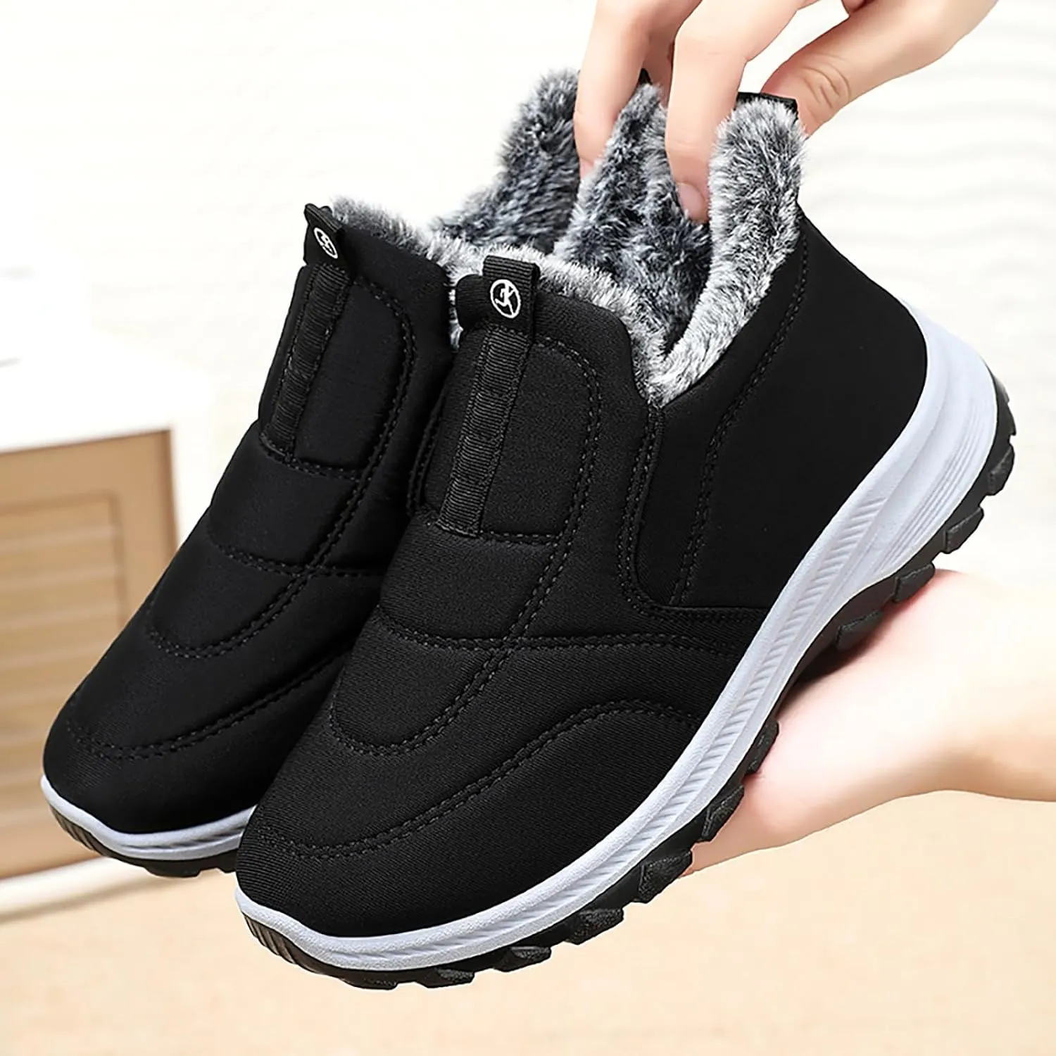 Women Winter Snow Boots Comfortable Warm Fu Lined Slip on Ankle Boots Lightweight aterproof Outdoor Booties