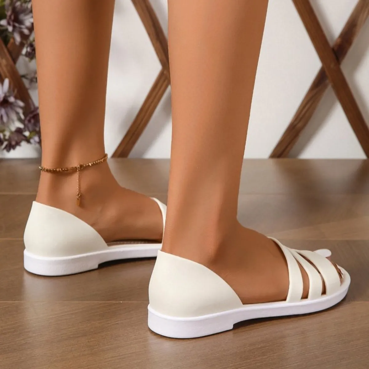 Women's PU Leather Three-Strap Sandals