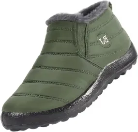Womens Snow Boots Wide Width Slip On Snow Boots for Ladies Womens Warm Ankle Barefoot Shoes Grounded Footwear Hiking Barefoot Shoes Men Snow Booties Men